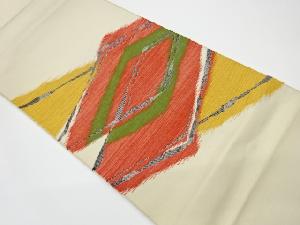 リサイクル　抽象菱模様織出し名古屋帯